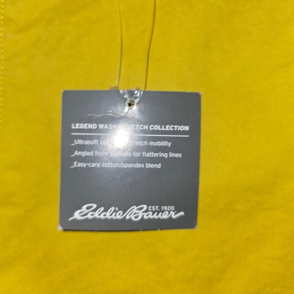 Eddie Bauer Shorts 16W Womens Yellow Legend Wash Stretch Lightly Curvy Slim - Picture 2 of 11